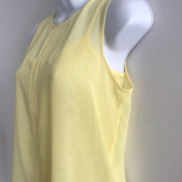 CHIC by Jacob Yellow Flowy Tank Lace Blouse Set - Picture 7 of 16